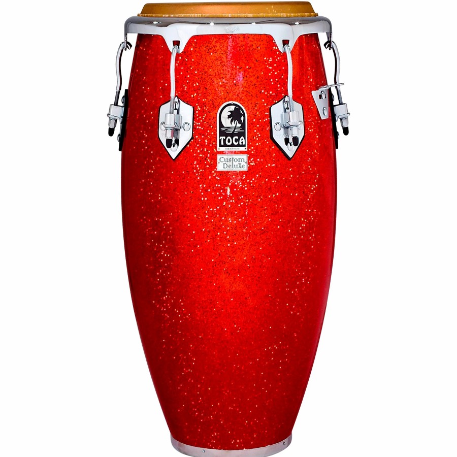 Drums Toca | Toca Custom Deluxe Solid Fiberglass Congas 11.75 In. Red Sparkle