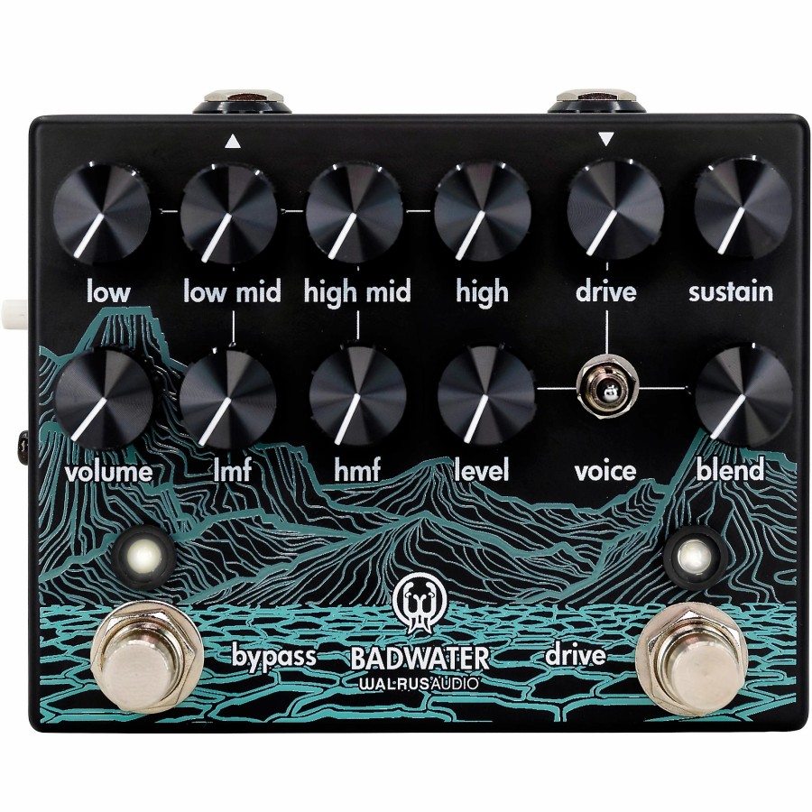 Basses Walrus Audio Bass Effects | Walrus Audio Badwater Bass Pre-Amp D.I. Pedal Black