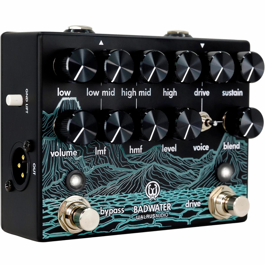 Basses Walrus Audio Bass Effects | Walrus Audio Badwater Bass Pre-Amp D.I. Pedal Black