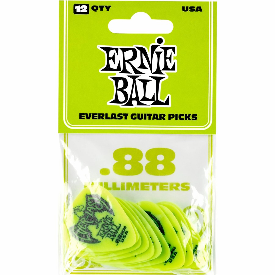 Guitars Ernie Ball Guitar Picks | Ernie Ball Everlast Delrin Picks 12 Pack .88 Mm 12 Pack