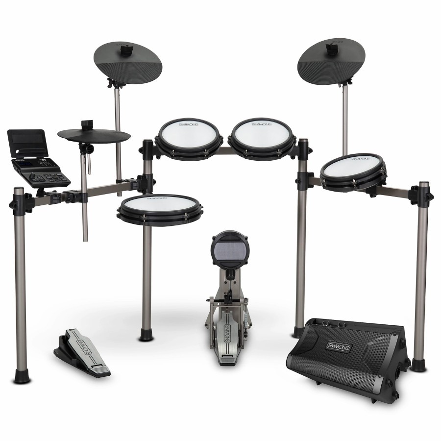 Drums Simmons Electronic Drum Sets | Simmons Titan 50 Electronic Drum Kit With Mesh Pads, Bluetooth And Da2108 Drum Amp