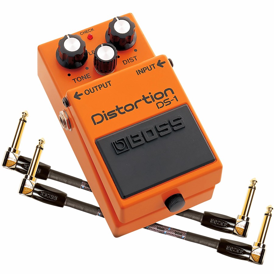 Guitars BOSS Effects | Boss Ds-1 Distortion Effects Pedal And Two 6" Jumper Cable Promo Pack