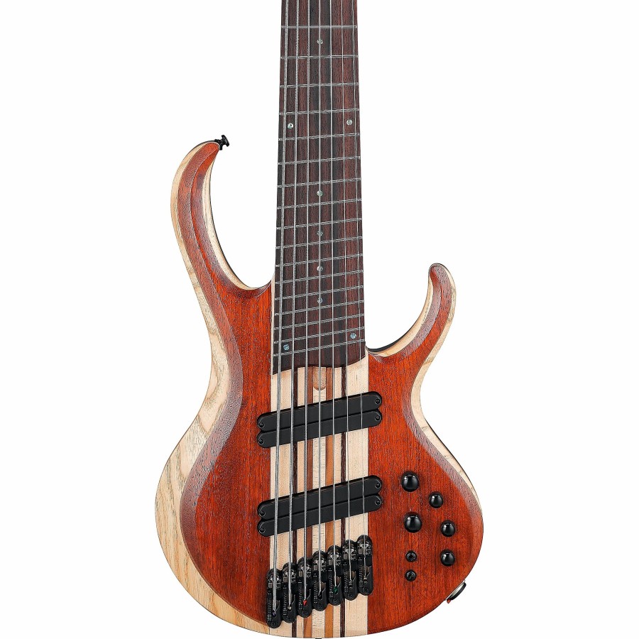 Basses Ibanez 6+ String | Ibanez Btb7Ms 7-String Multi-Scale Electric Bass Guitar Natural Mocha Low Gloss