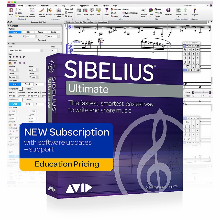 Recording Avid | Avid Sibelius Ultimate New 1-Year Subscription With Updates + Support For Students/Teachers (Download)