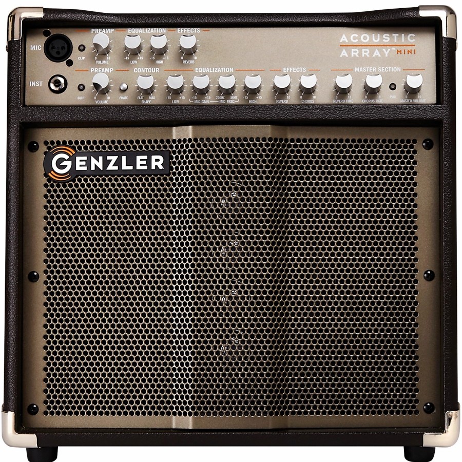 Amps & Effects Genzler Amplification Acoustic Combo Guitar Amps | Genzler Amplification Acoustic Array Mini Aa-Mini 100W 1X8 With 4X1.5 Line Array Acoustic Guitar Combo Amp Brown