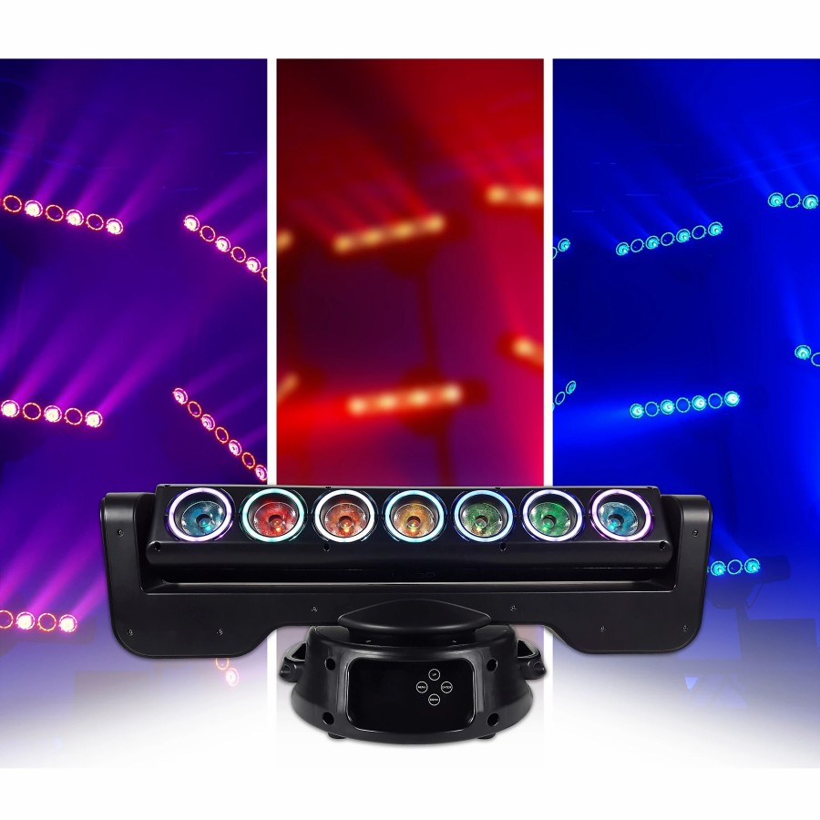 Lighting Blizzard | Blizzard Loop Moving-Head Rgbw Led Linear Multi-Beam Effect With Led Rings