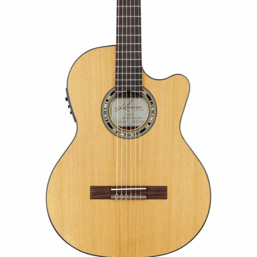 Guitars Kremona | Kremona Verea Cutaway Acoustic-Electric Nylon Guitar Natural