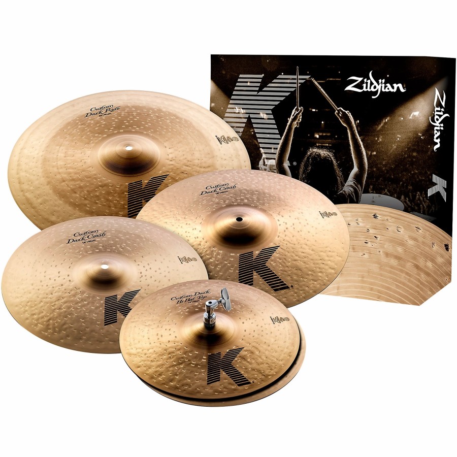 Drums Zildjian Cymbal Packs | Zildjian K Custom Dark Cymbal Pack With Free 18" Crash