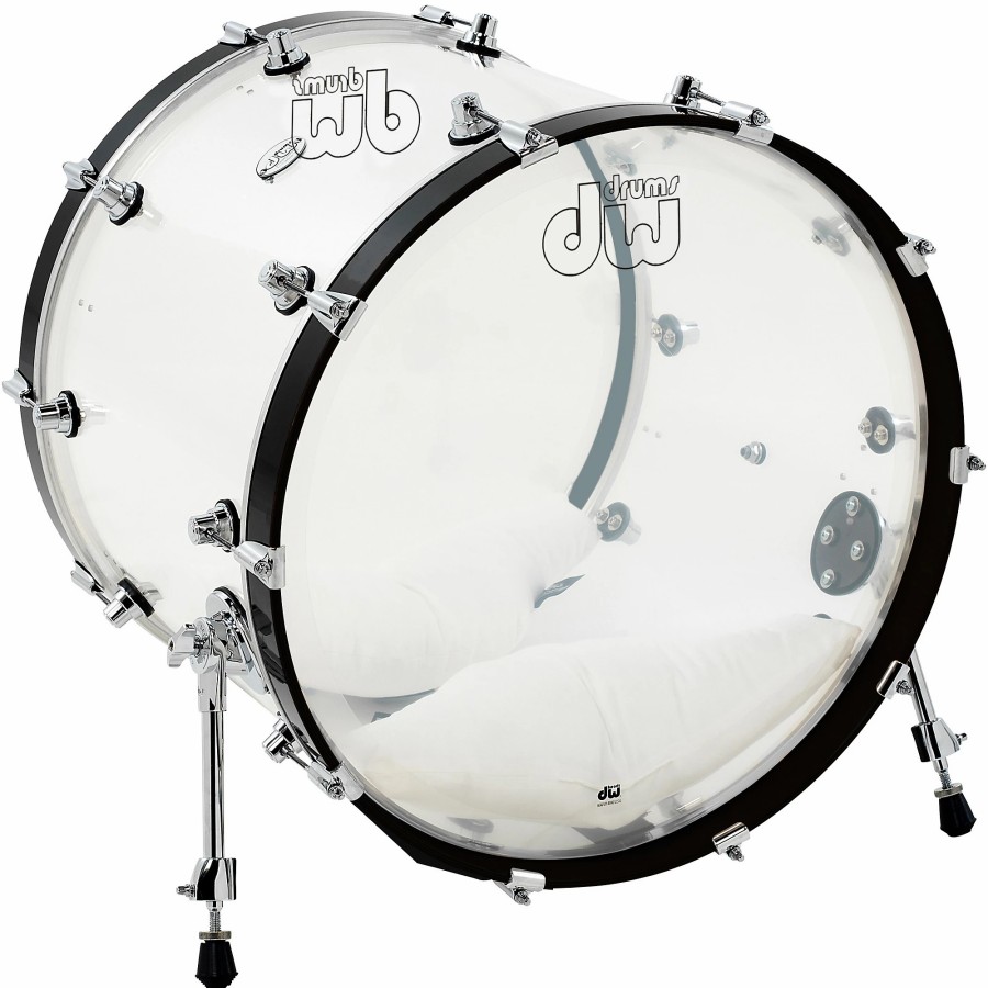 Drums DW Bass Drums | Dw Design Series Acrylic Bass Drum With Chrome Hardware 22 X 18 In. Clear