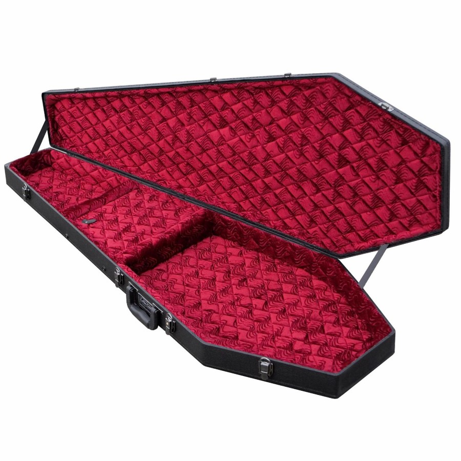 Basses Coffin Case Cases & Gig Bags | Coffin Case B-195 Bass Guitar Coffin Case Black Red