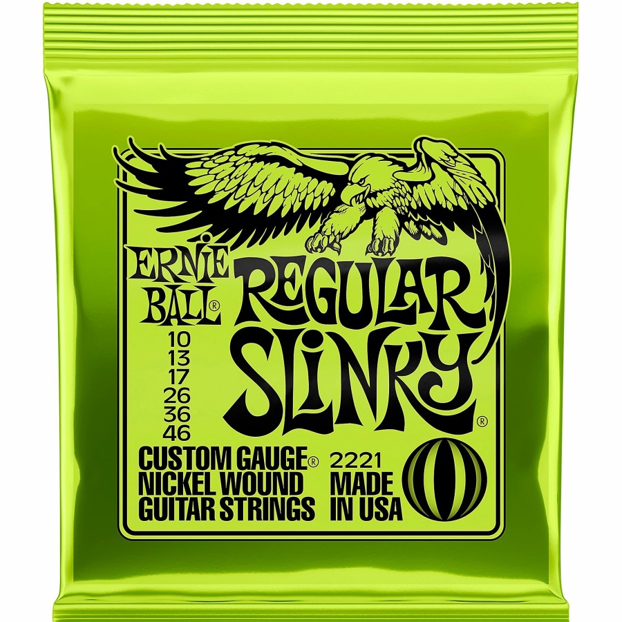 Guitars Ernie Ball Guitar Strings | Ernie Ball 2221 Nickel Slinky Lime Guitar Strings - Buy 10, Get 2 Free