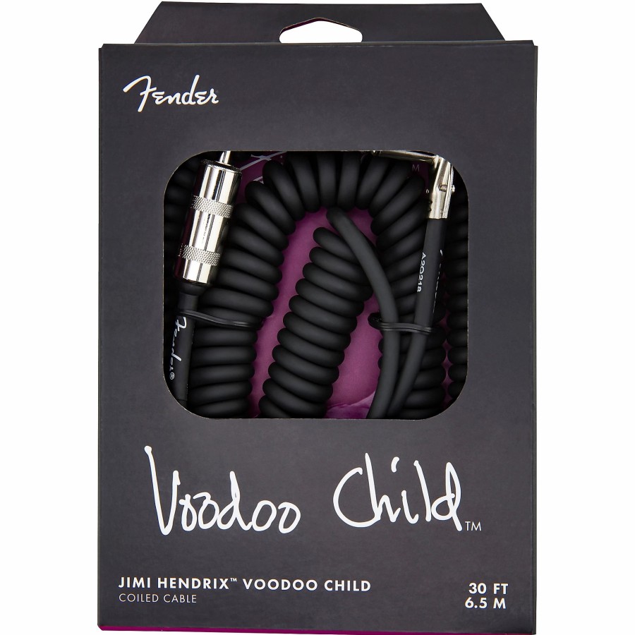 Guitars Fender Instrument Cables | Fender Jimi Hendrix Voodoo Child Cable 30 Ft. Black