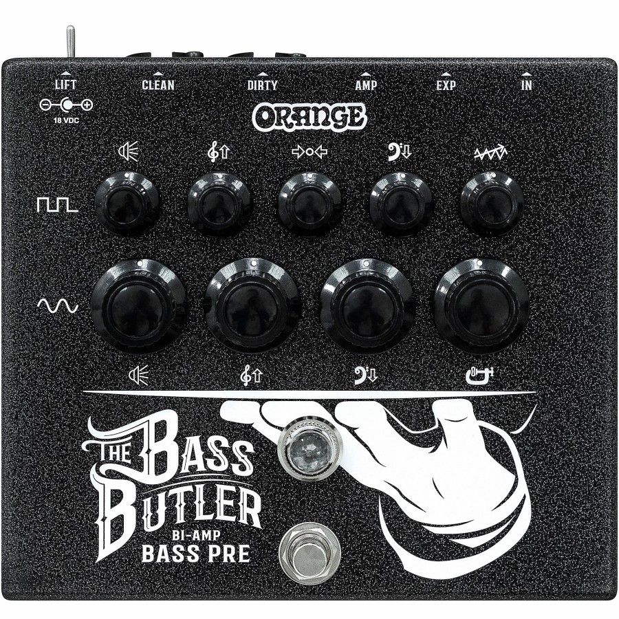 Basses Orange Amplifiers Bass Effects | Orange Amplifiers The Bass Butler Bi-Amp Bass Pre Di Pedal Black