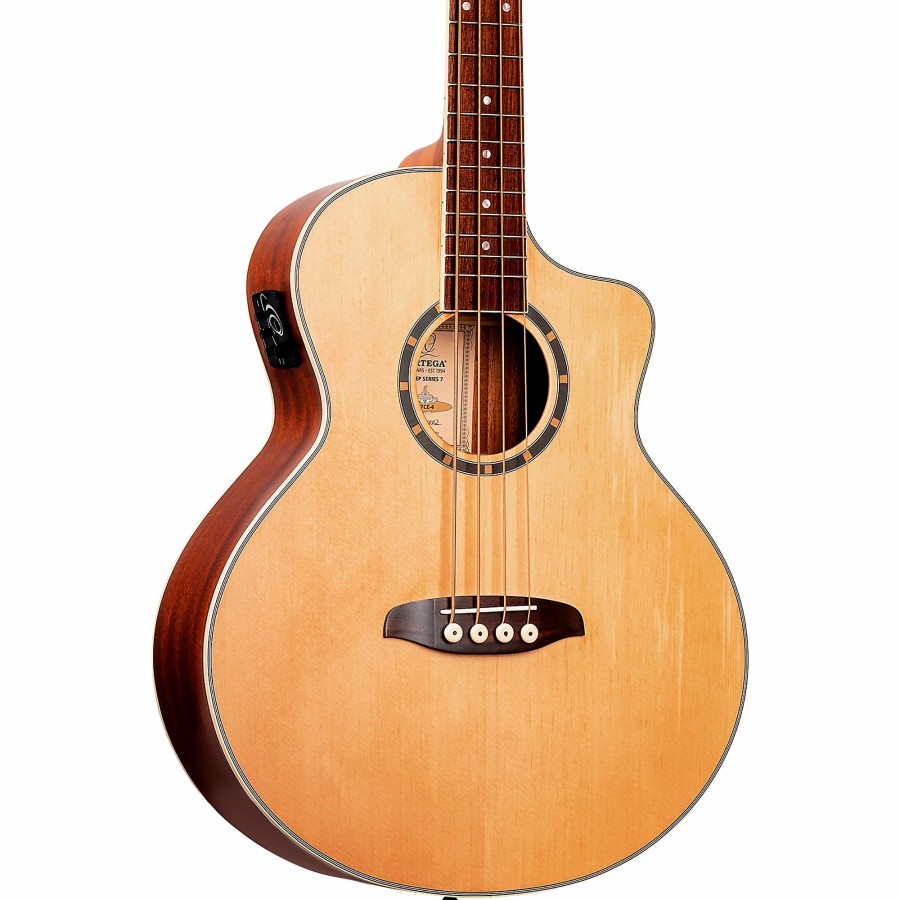 Basses Ortega Fretted | Ortega D7Ce 4-String Acoustic Electric Cutaway Bass Guitar Natural