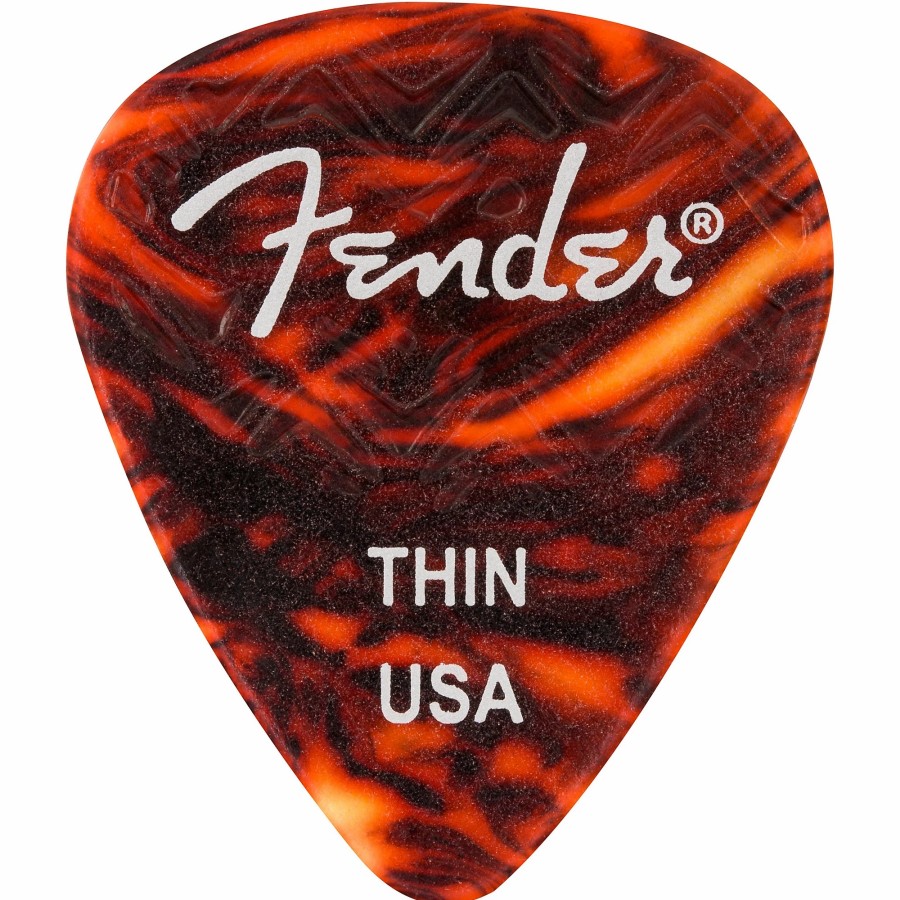 Guitars Fender Guitar Picks | Fender 351 Shape Wavelength Picks (6-Pack), Tortoise Shell Thin 6 Pack