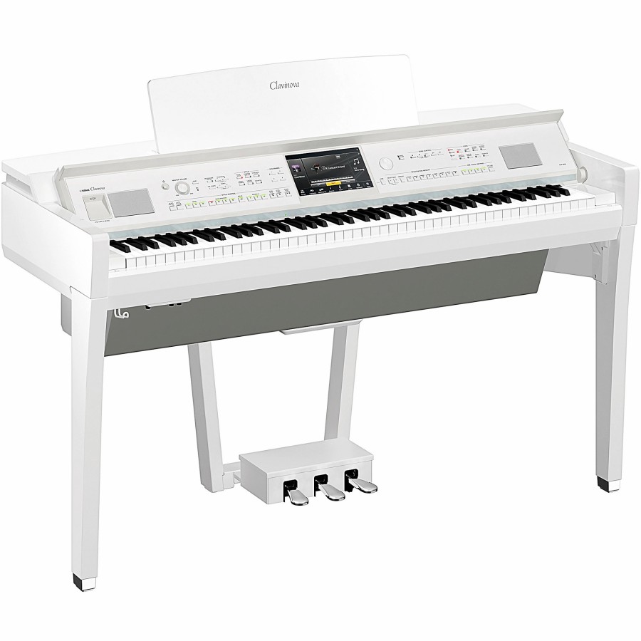 Keyboards & Midi Yamaha Home Digital Pianos | Yamaha Clavinova Cvp-809 Console Digital Piano With Bench Polished White