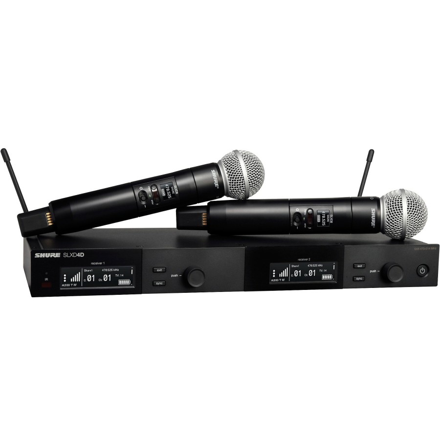 Live Sound Shure | Shure Slxd24D/Sm58 Dual-Channel Wireless Vocal Microphone System With Sm58 Band G58