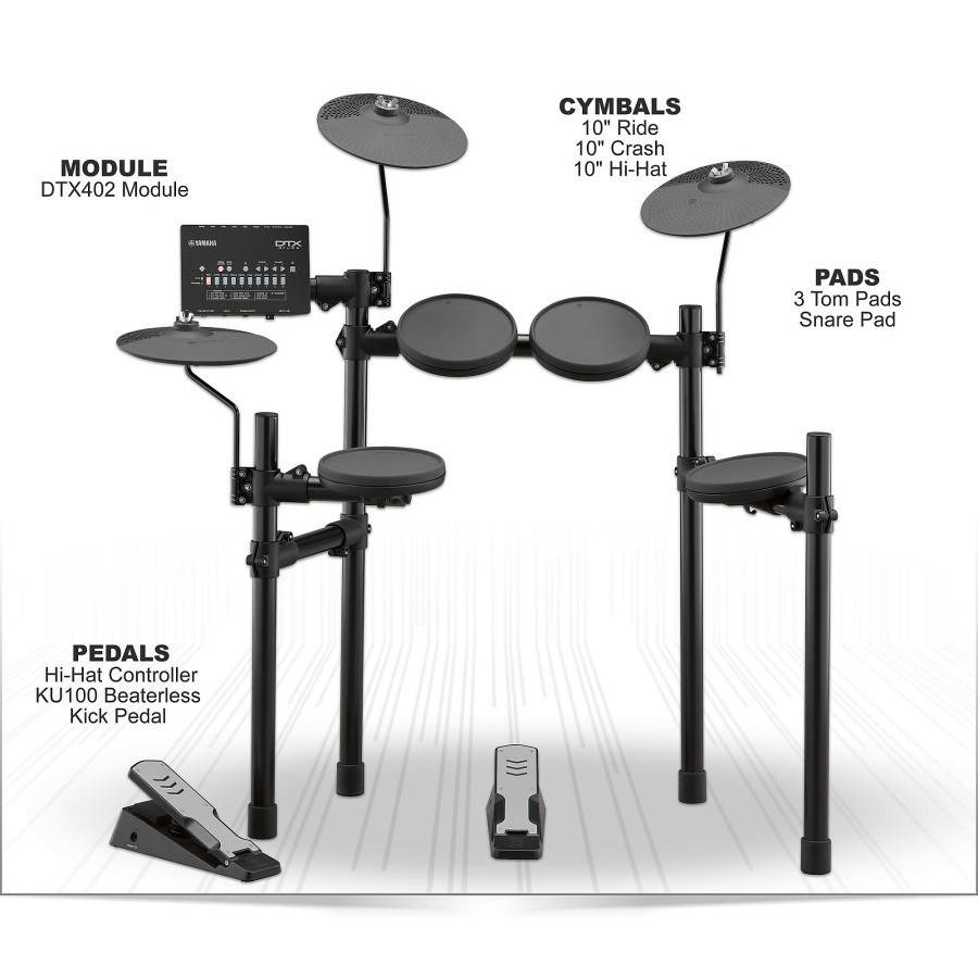 Drums Yamaha Electronic Drum Sets | Yamaha Dtx402K Electronic Drum Set