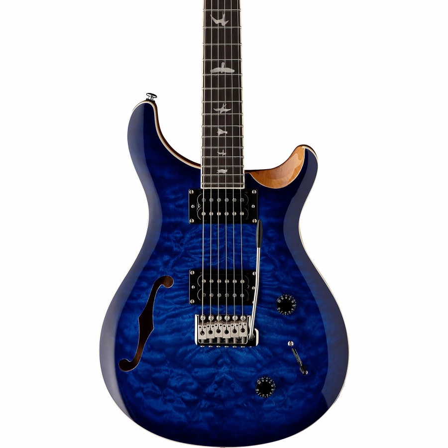 Guitars PRS Hollow & Semi-Hollow Body | Prs Se Custom 22 Semi-Hollow Quilt-Top Limited-Run Electric Guitar Faded Blue Burst