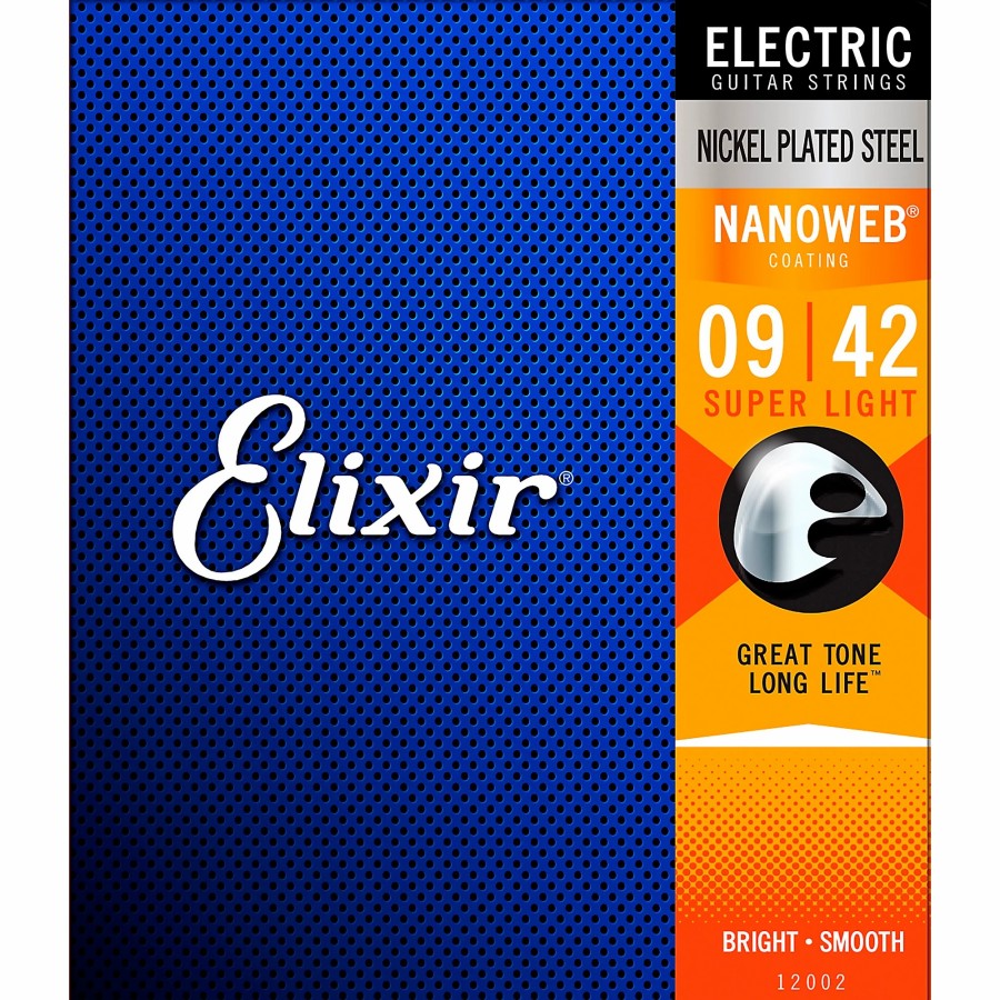 Guitars Elixir Guitar Strings | Elixir Electric Guitar Strings With Nanoweb Coating, Super Light (.009-.042)