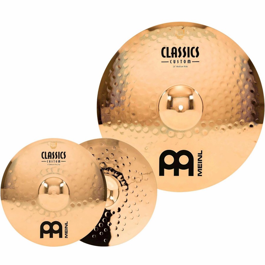 Drums MEINL Cymbal Packs | Meinl Classics Custom Double Bonus Pack Cymbal Box Set With Free 10" Splash And 16" Trash Crash