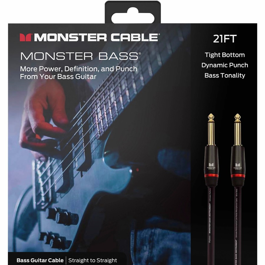 Guitars Monster Cable Instrument Cables | Monster Cable Prolink Monster Bass Instrument Cable 21 Ft. Black