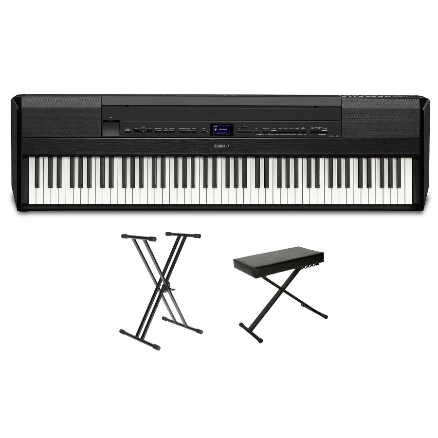 Keyboards & Midi Yamaha | Yamaha P-525 88-Key Digital Piano Package Black Essentials Package