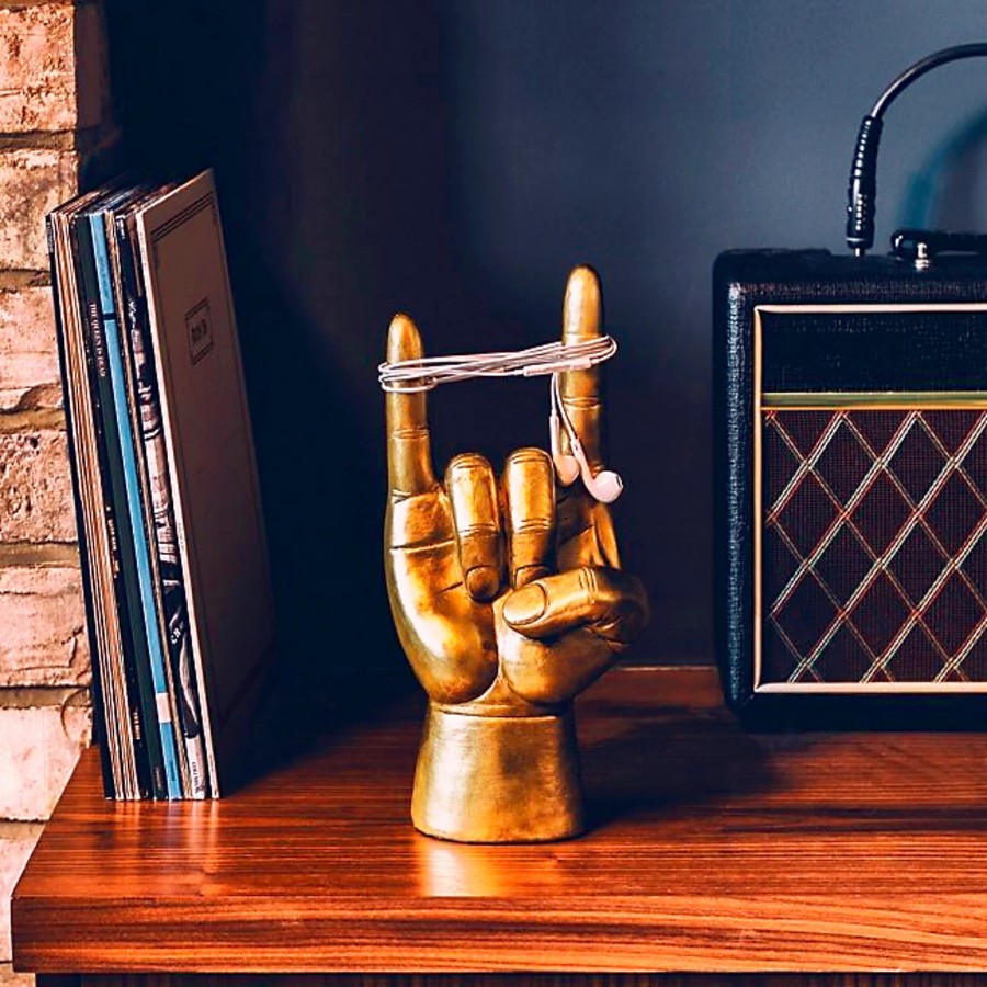 Accessories Luckies | Luckies Rock On Headphone Stand Gold Large