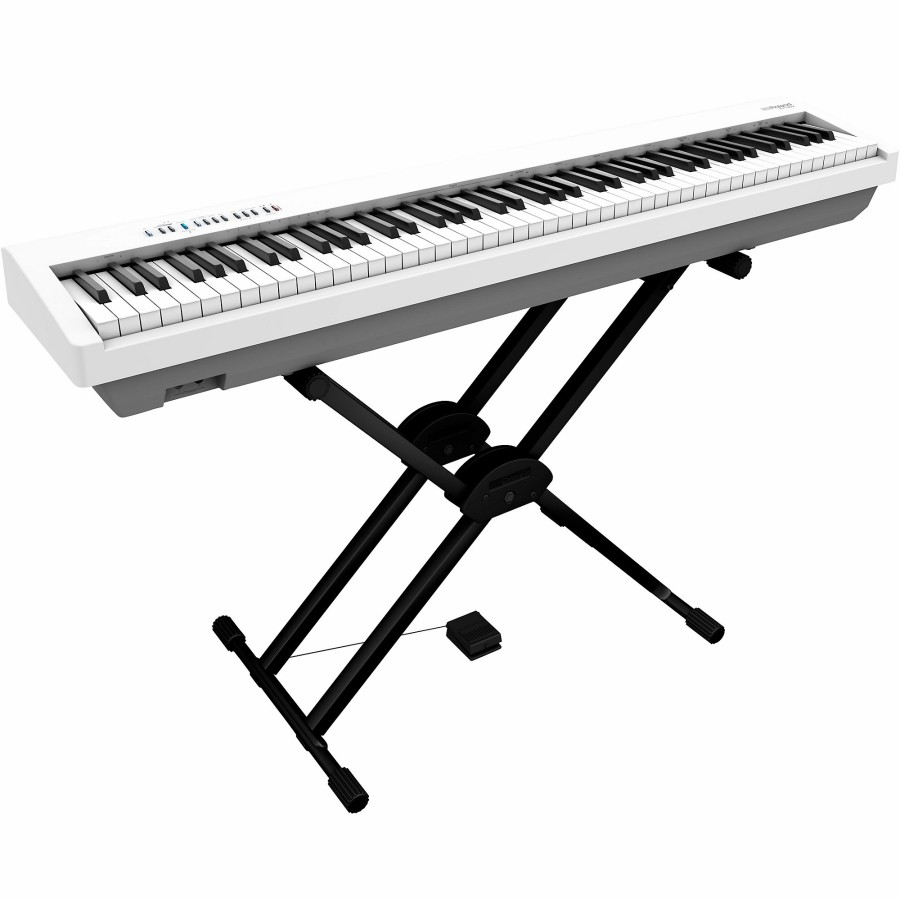 Keyboards & Midi Roland | Roland Fp-30X Digital Piano With Roland Double-Brace X-Stand And Dp-2 Pedal White