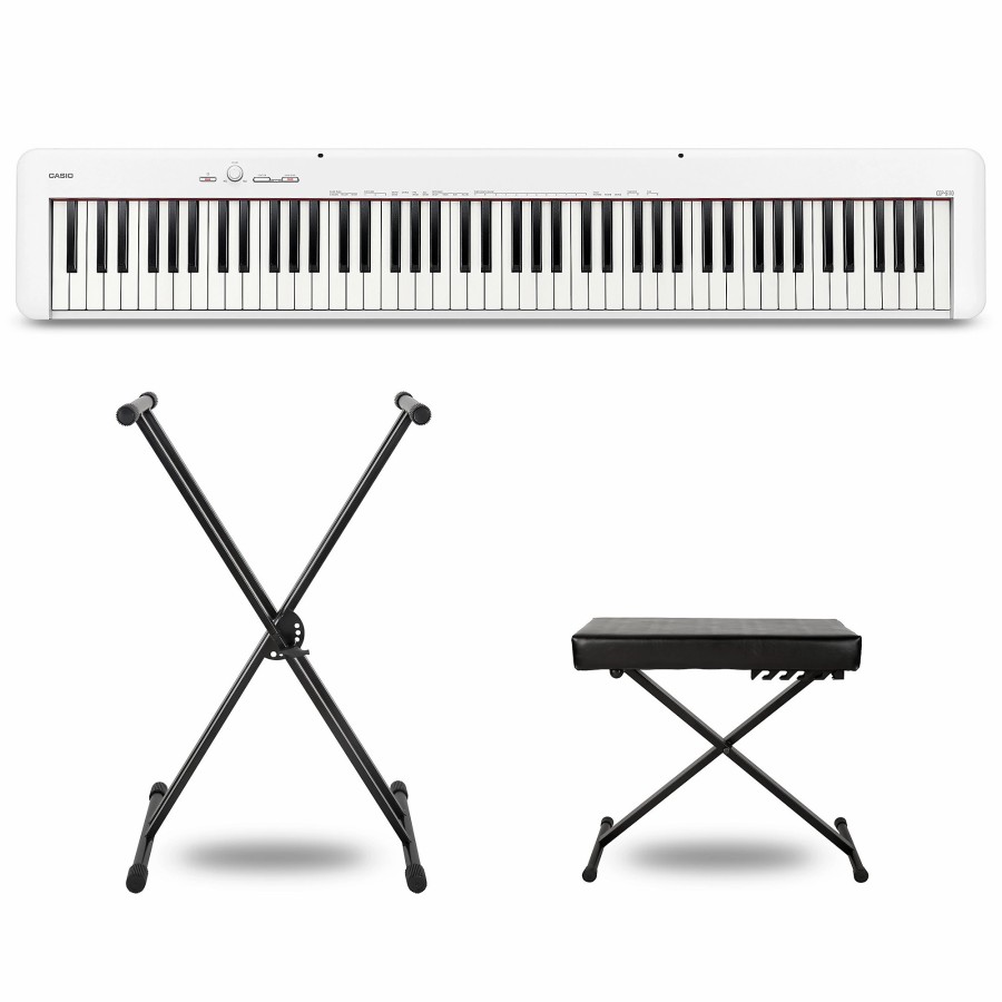 Keyboards & Midi Casio | Casio Cdp-S110 Digital Piano With X-Stand And Bench White Essentials Package