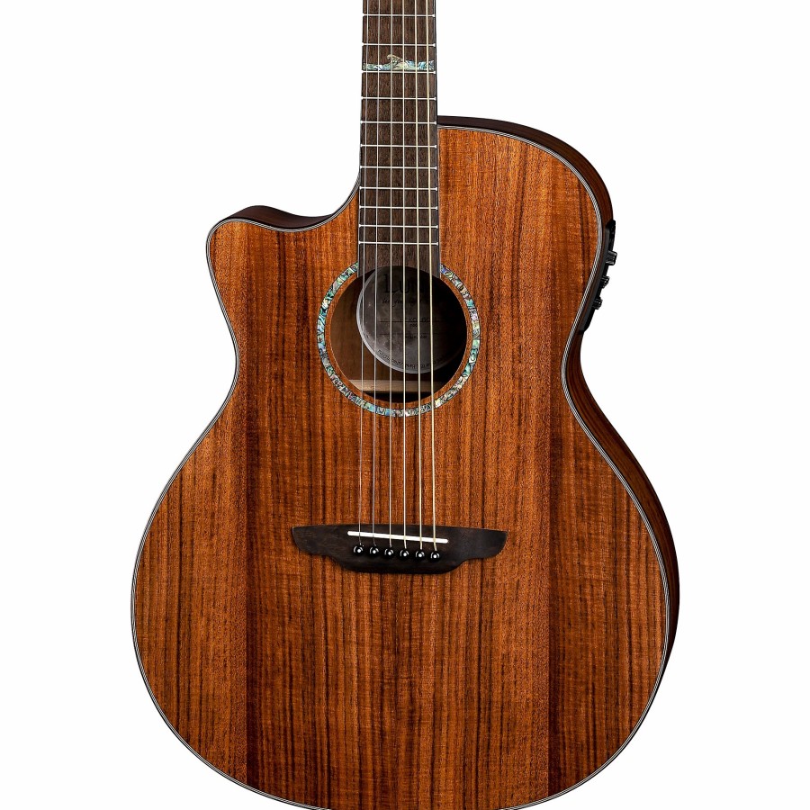 Guitars Luna Left Handed | Luna High Tide Koa Left-Handed Grand Concert Acoustic/Electric Guitar Satin Natural