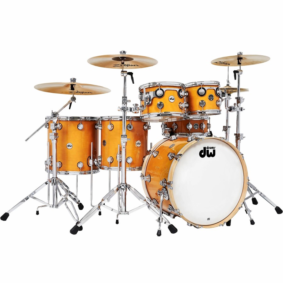 Drums DW Drum Sets | Dw 6-Piece Collector'S Series Santa Monica Shell Pack With Chrome Hardware Butterscotch