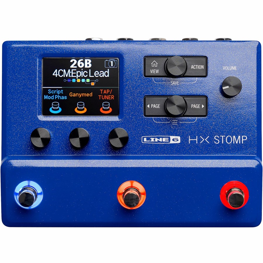 Amps & Effects Line 6 Multi-Effects Pedals | Line 6 Hx Stomp Limited-Edition Multi-Effects Pedal Lightning Blue