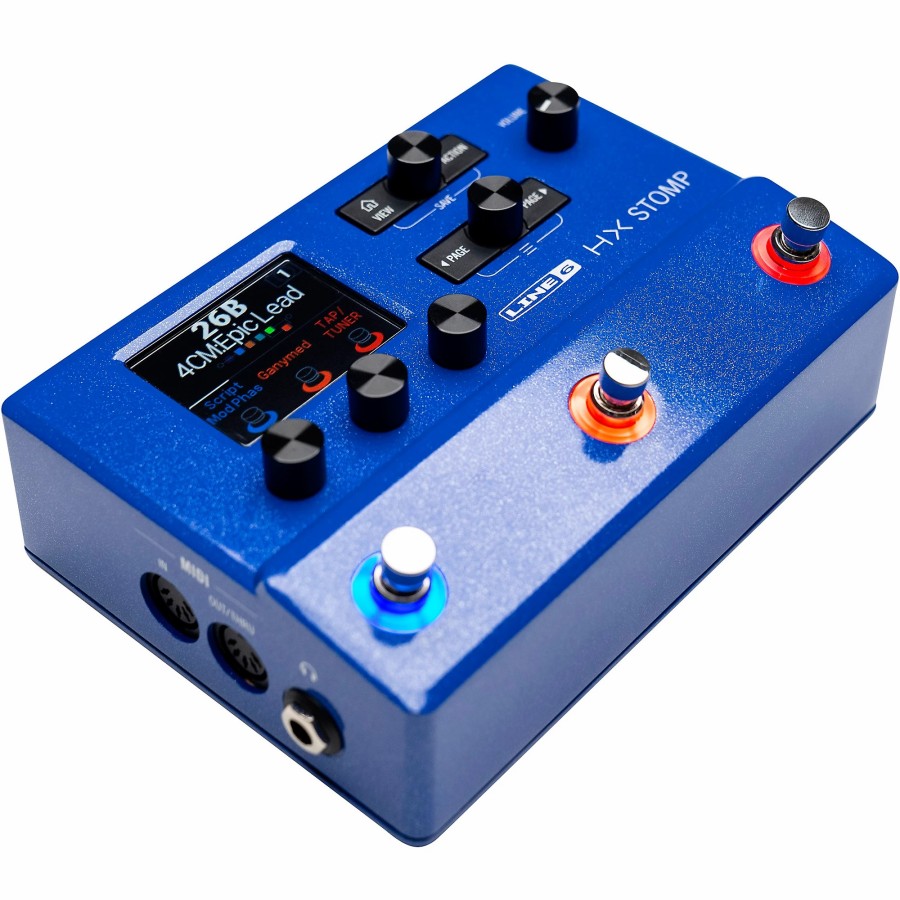 Amps & Effects Line 6 Multi-Effects Pedals | Line 6 Hx Stomp Limited-Edition Multi-Effects Pedal Lightning Blue