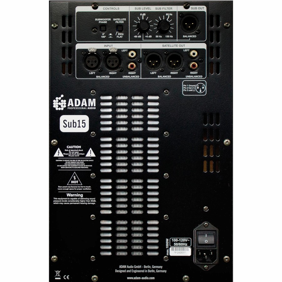 Recording ADAM Audio | Adam Audio Sub15 15.5" Powered Studio Subwoofer (Each) 15 In.