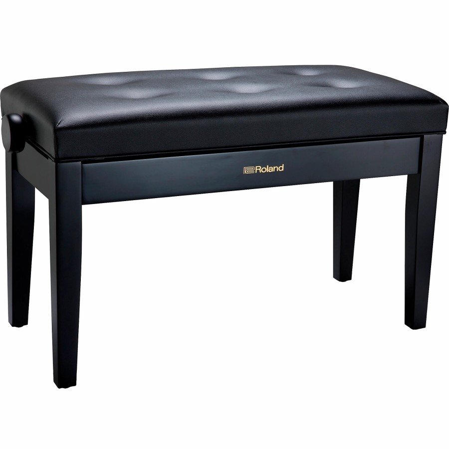 Keyboards & Midi Roland Benches & Stools | Roland Rpb-D300Bk Duet Piano Bench With Cushioned Seat Satin Black