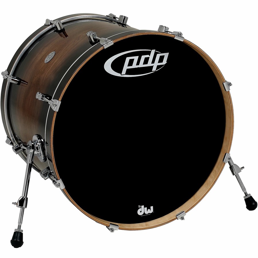 Drums PDP by DW Bass Drums | Pdp By Dw Concept Exotic Series Bass Drum Walnut To Charcoal Burst 22 X 18 In.