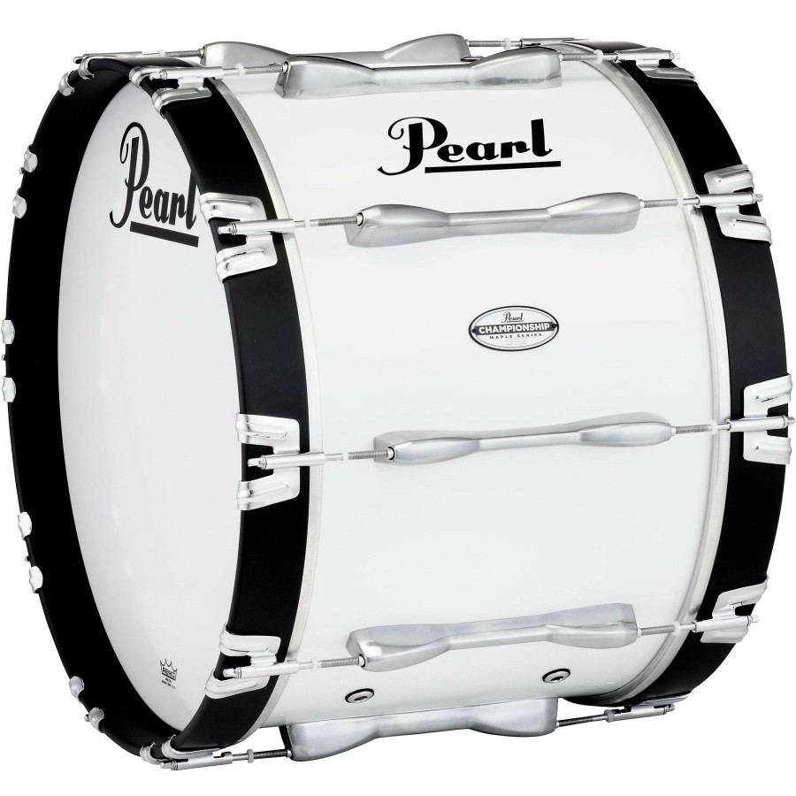 Band & Orchestra Pearl | Pearl Championship Maple Marching Bass Drum 20X14 Inch Pure White