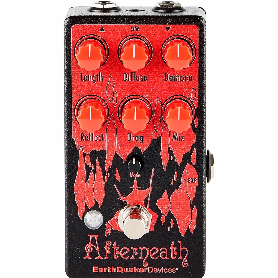 Amps & Effects EarthQuaker Devices Delay & Reverb | Earthquaker Devices Afterneath V3 Reverb Effects Pedal Red