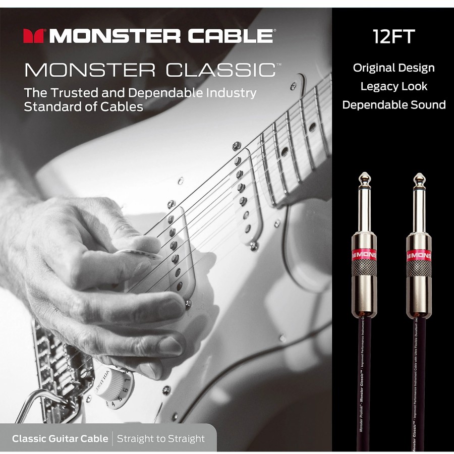 Guitars Monster Cable Instrument Cables | Monster Cable Prolink Classic Instrument Cable 12 Ft. Black