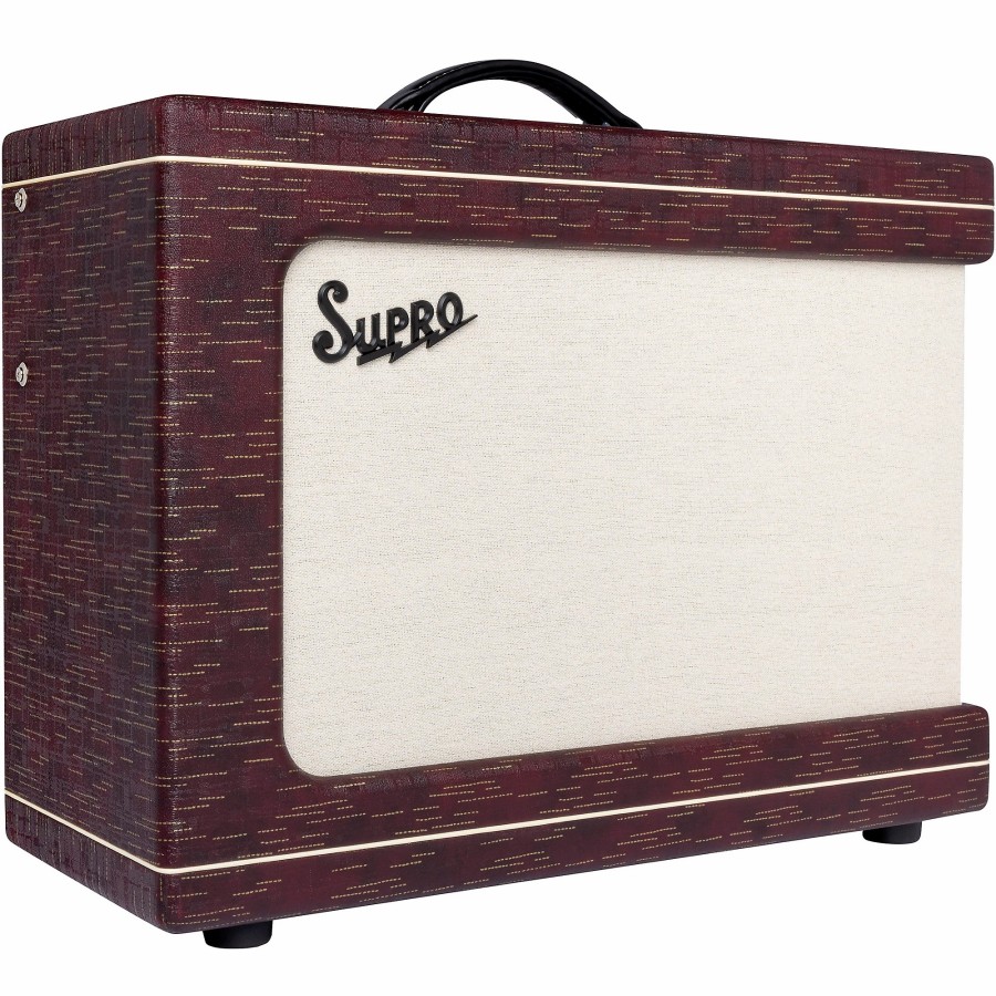 Guitars Supro Guitar Amps | Supro Ambassador Custom 2X10 50W Tube Combo Amp Burgundy Scandia