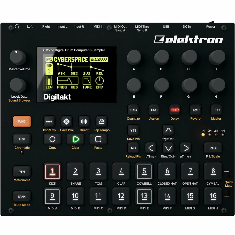 Drums Elektron Drum Machines | Elektron Digitakt 8-Voice Digital Drum Computer And Sampler