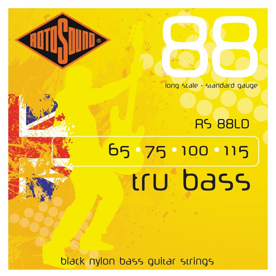 Basses Rotosound Bass Guitar Strings | Rotosound Rs88Ld Trubass Black Nylon Flatwound Bass Strings