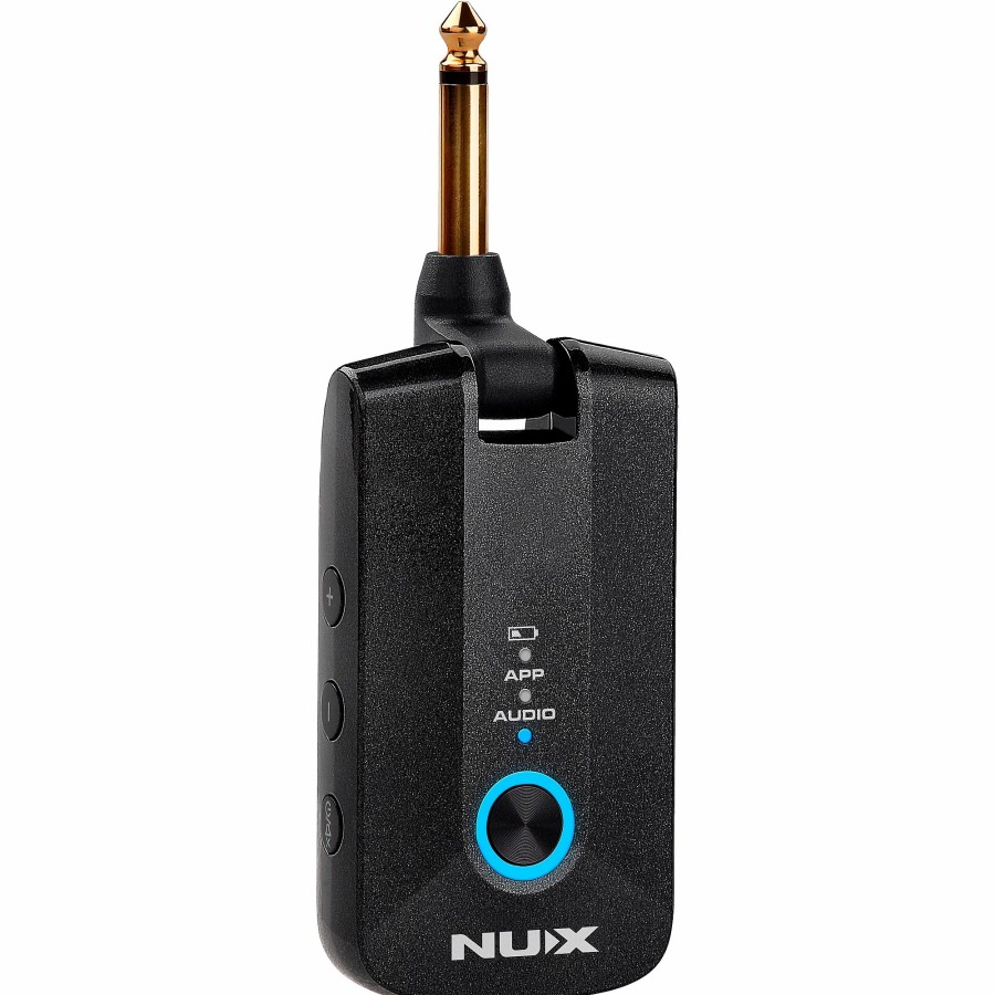 Amps & Effects NUX Headphone Guitar Amps | Nux Mighty Plug Pro Guitar & Bass Modeling Headphone Amp With Bluetooth Black