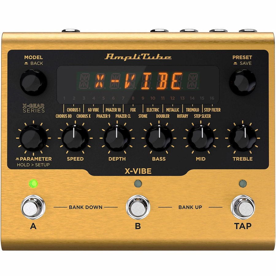 Amps & Effects IK Multimedia Multi-Effects Pedals | Ik Multimedia Amplitube X-Vibe Modulation Effects Pedal Gold