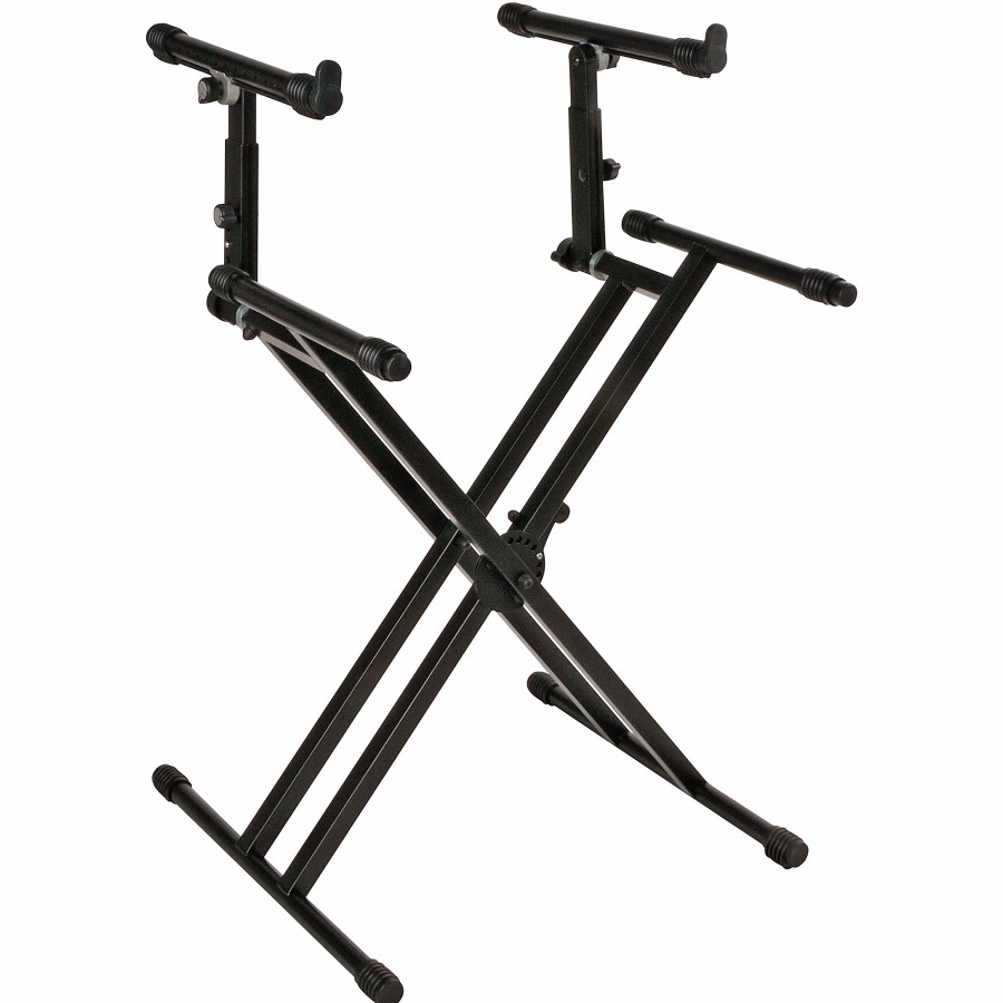 Keyboards & Midi Quik-Lok Stands & Racks | Quik-Lok Double-Tier Double-Braced Keyboard Stand