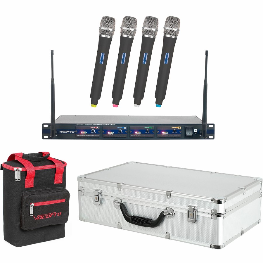 Live Sound VocoPro | Vocopro Uhf-5800 Plus 4-Mic Wireless System With Mic Bag Band 9