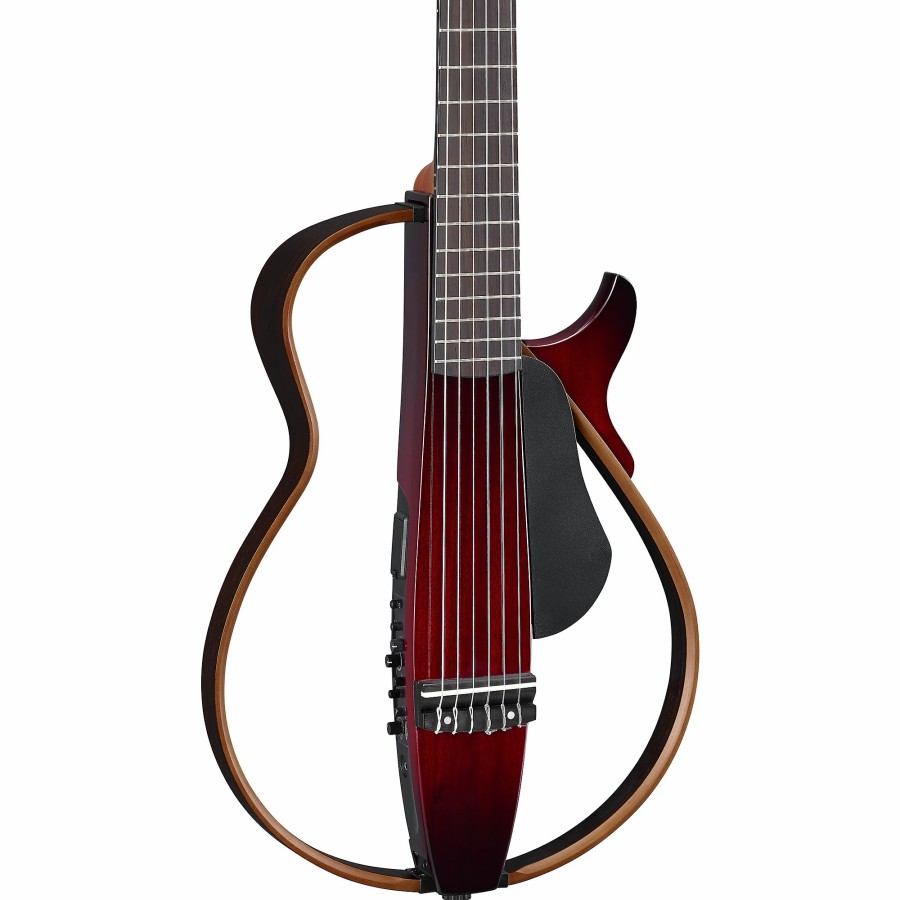 Guitars Yamaha | Yamaha Slg200N Nylon-String Silent Acoustic-Electric Guitar Dark Red Burst