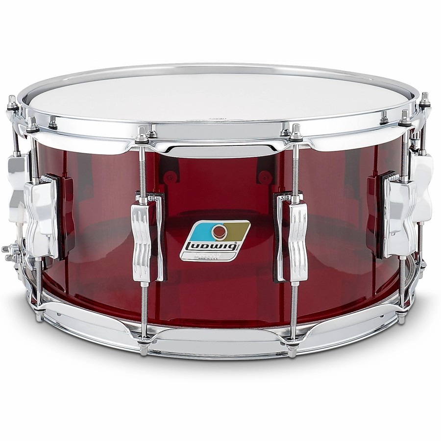 Drums Ludwig Snare Drums | Ludwig Vistalite 50Th Anniversary Snare Drum 14 X 6.5 In. Red