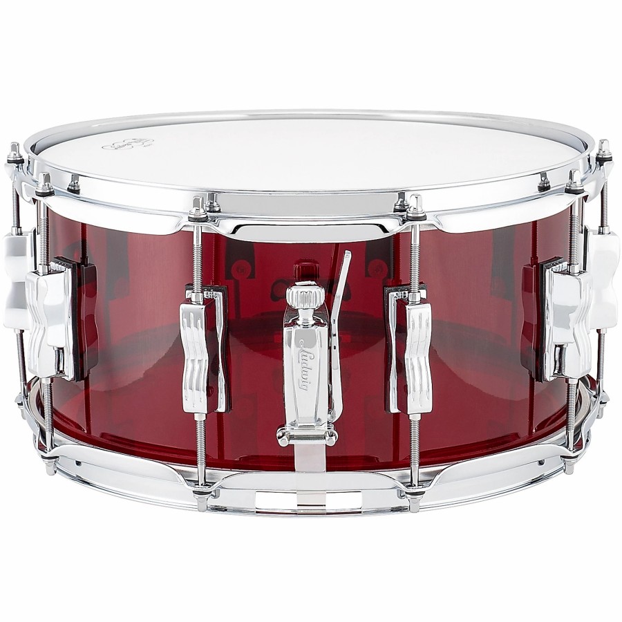 Drums Ludwig Snare Drums | Ludwig Vistalite 50Th Anniversary Snare Drum 14 X 6.5 In. Red